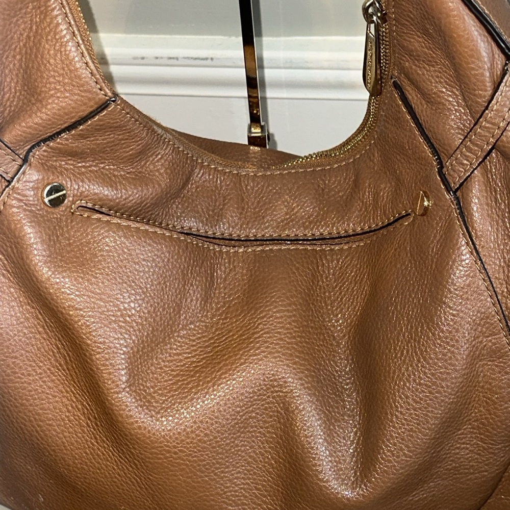 Chestnut Brown Micheal Kors hobo bag‎ AI-1403 chain strap zip top - Picture 6 of 11